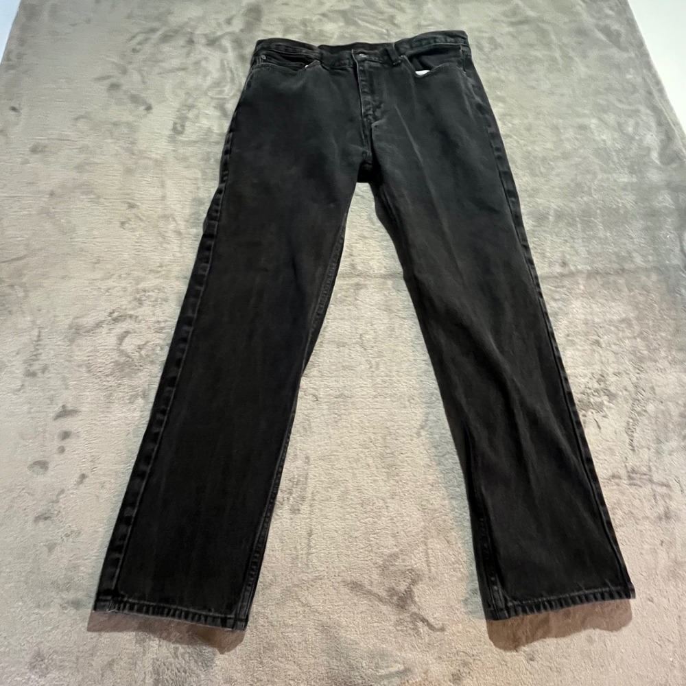 Levi's 505 Regular Fit Jeans Mens 36x32 Black Straight Leg Denim 00505-0260